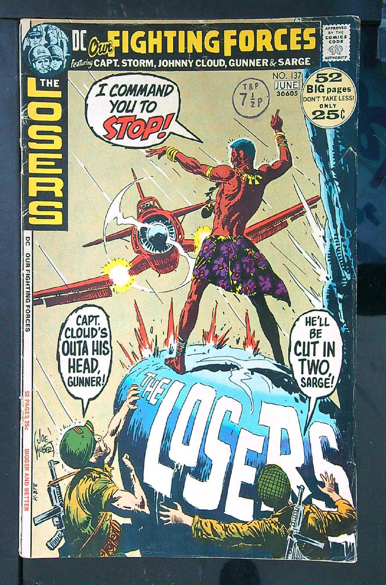 ACTUAL SCAN OF COMIC!<br>Distribution Stamp on Cover - See Scan Cover of Our Fighting Forces #137. One of 250,000 Vintage American Comics on sale from Krypton!