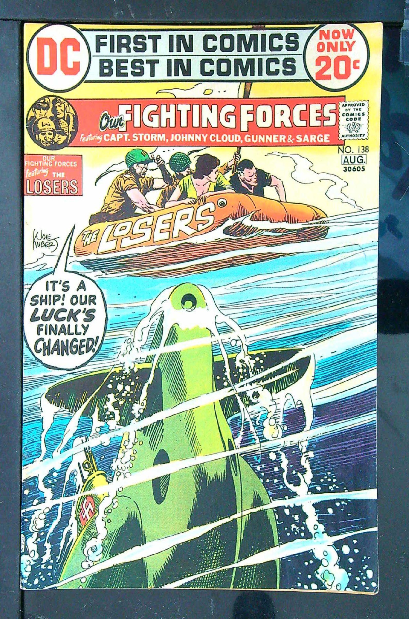 ACTUAL SCAN OF COMIC!<br>Distribution Stamp on Cover - See Scan Cover of Our Fighting Forces #138. One of 250,000 Vintage American Comics on sale from Krypton!