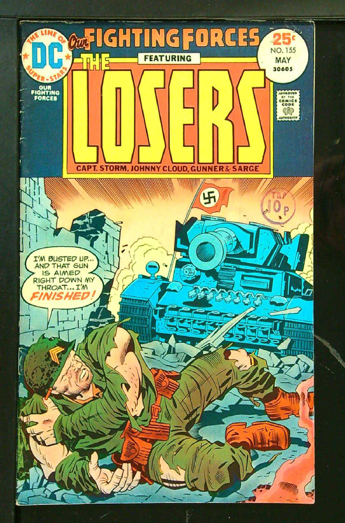 ACTUAL SCAN OF COMIC!<br>Stamp on Cover - See Scan Cover of Our Fighting Forces #155. One of 250,000 Vintage American Comics on sale from Krypton!